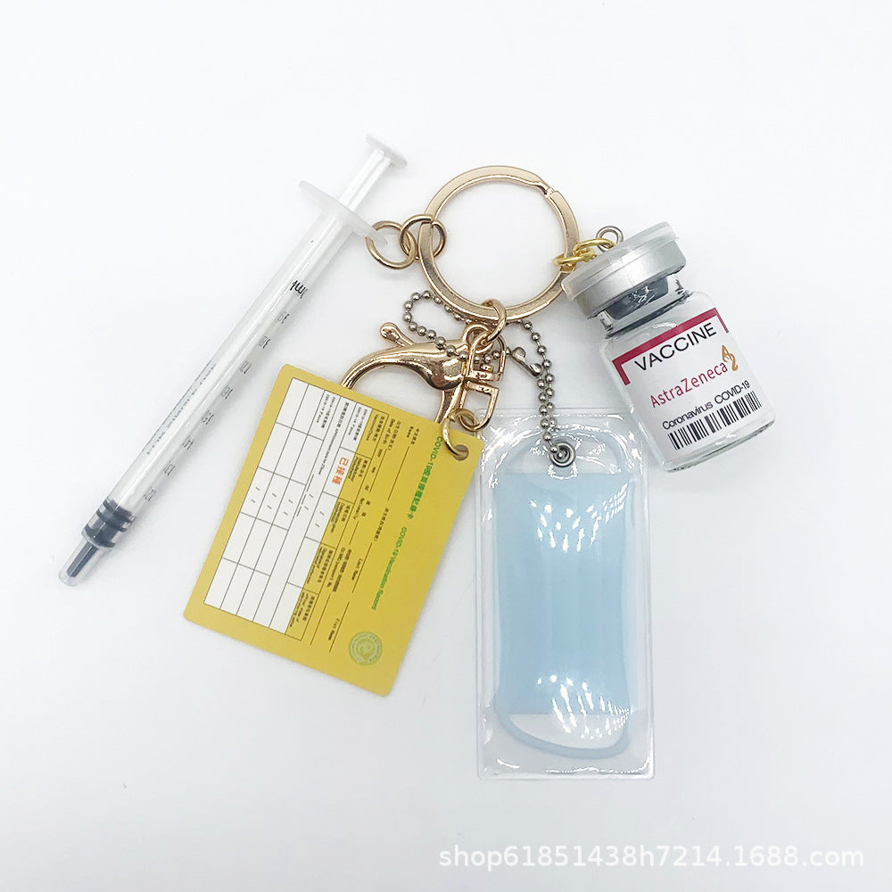 Wholesale Simulation Creative Medicine Bottle Vaccine Keychain